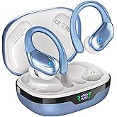 HAOYUYAN Wireless Earbuds, Bluetooth Headphones, Ear Buds with 80hr Playtime, LED Power Display, Noise Canceling, LED Power Display, IPX7 Waterproof Earphones for Gym/Workout/Sport（Blue）