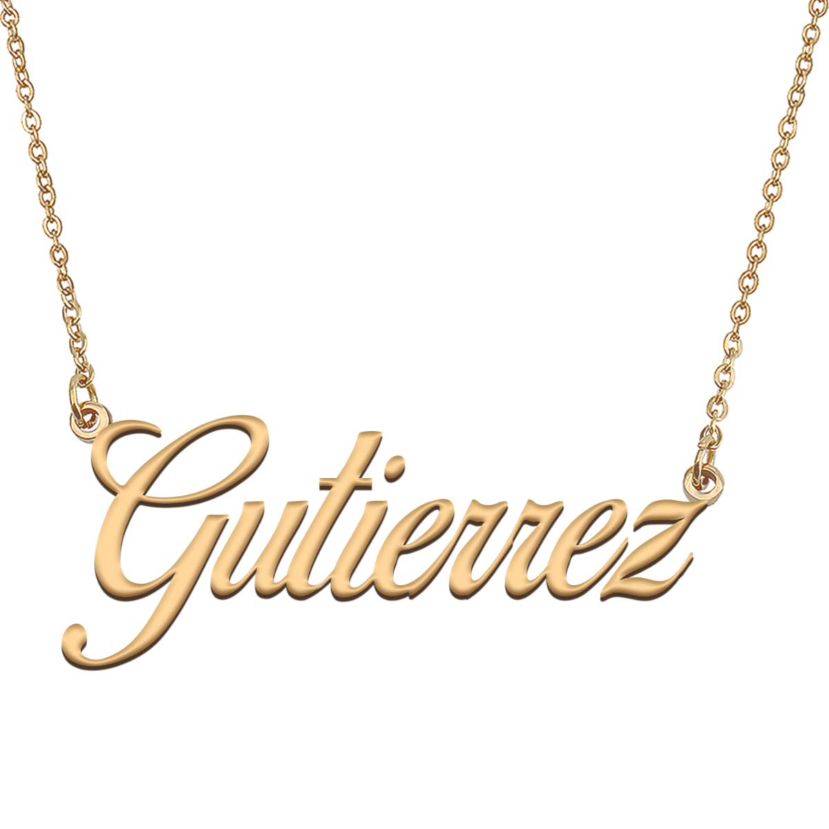 HUAN XUN Customized Custom Simple Any Name Necklace