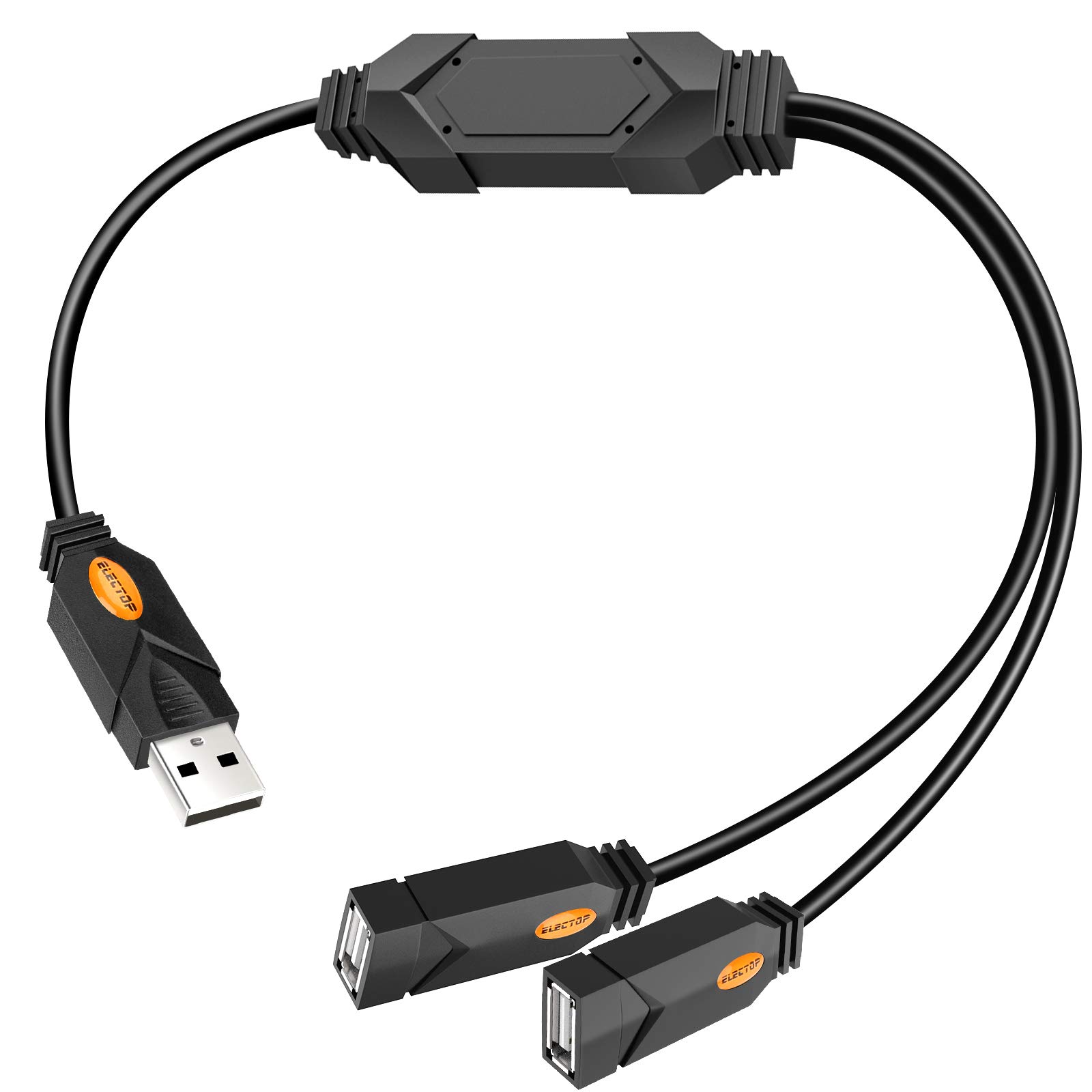 Photo 1 of USB Splitter, ELECTOP 2 Ports USB A Hub, Dual Female Y Charging Splitter Cord Support iOS & Android System Data Sync & Charging