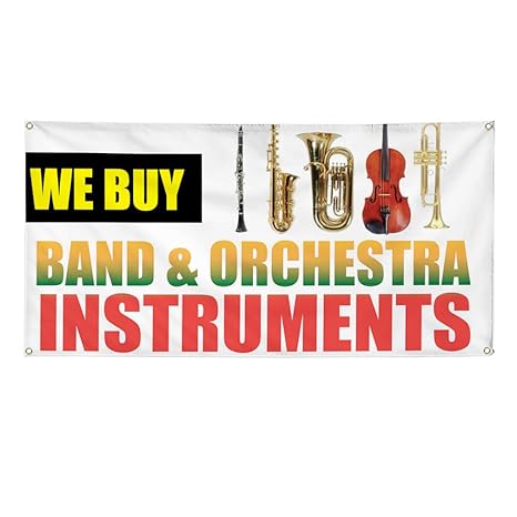 Amazon Com Vinyl Banner Sign We Buy Band Orchestra Instruments