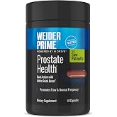 Weider Prime Saw Palmetto Prostate Health &amp; Urinary Support for Men, 60 Ct | Dual Action with Nitric Oxide Boost, Plant-Based Prostate and Urinary Health Support, with Flowens, Gluten-Free and Non-GMO