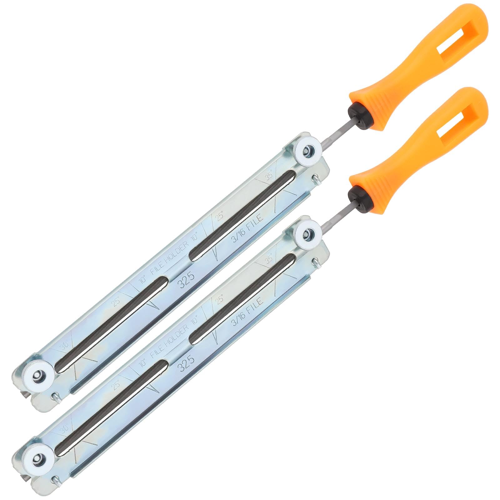 OTOTEC 2 Sets 4.8mm Chain Saw Sharpener Kit Chainsaw File Holder with Plastic Handle Electric Chain Saw File Grinding for Cutting Machine