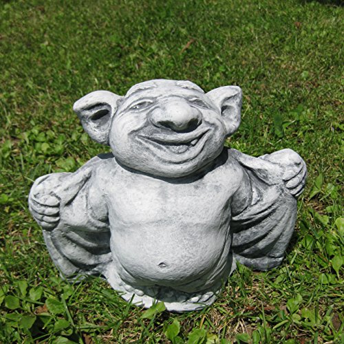 gartendekoparadies.de Lustiger Troll Fledermaus Dracula aus Steinguss, frostfest – Bild 7