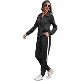 Marvmys 2 Piece Tracksuit for Women Set Zip Up Hoodies Sweatsuits Color Block Jogging Suit with Pockets