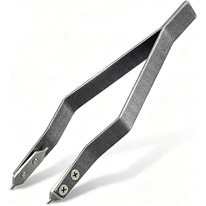 V Shaped Watch Spring Bar Tweezers, Aluminum Alloy Spring Bar Pliers Tool for Watch Band Adjustment & Strap Link Removal, Pro