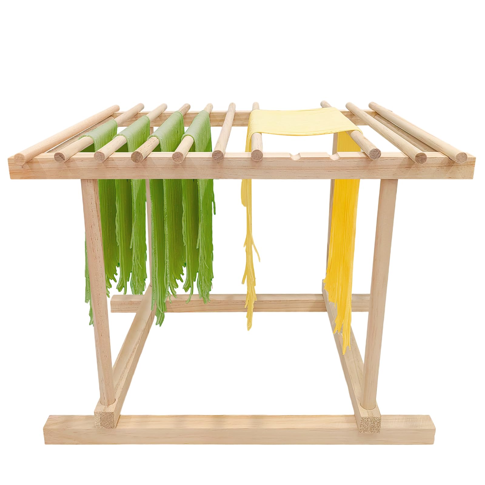 Photo 1 of VAZINE Wooden Pasta Drying Rack with 12 Detachable Rods & Fixed Grooves, Effortless Pasta Transfer, Holds Short/Long Noodles