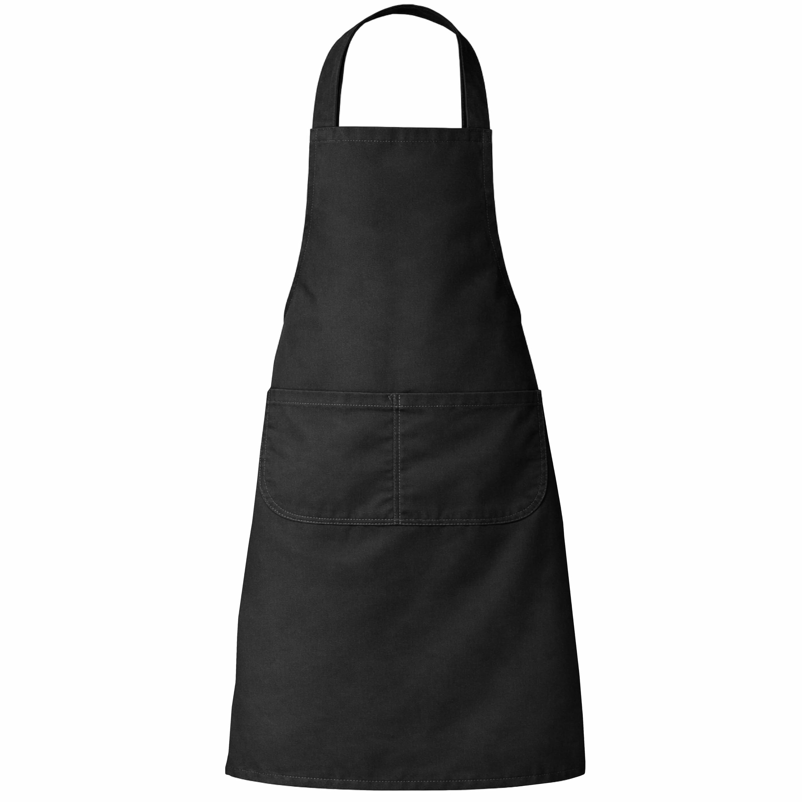 Clay Roberts Chefs Apron, Black, Cooking and Baking Apron for Men and Women, Double Pockets, Kitchen Butchers Aprons, BBQ & Catering Bibs, Cooking Tabards