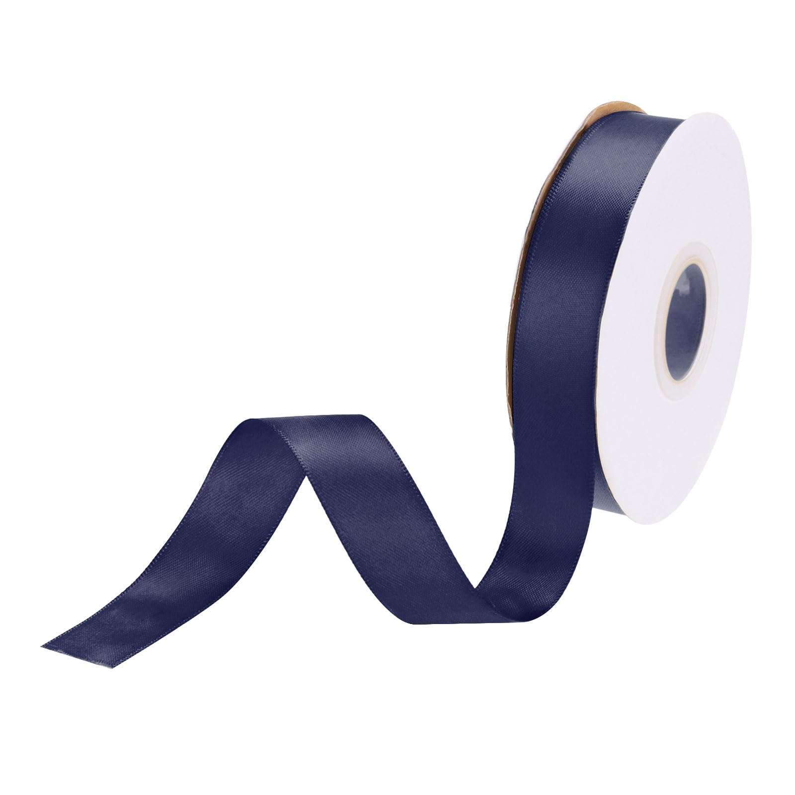 DMiotech 20mm Satin Ribbon 23m/75ft Thin Double Face Fabric Grosgrain Ribbon for Gift Wrapping Floral Hair Flower Bouquet, Navy Blue