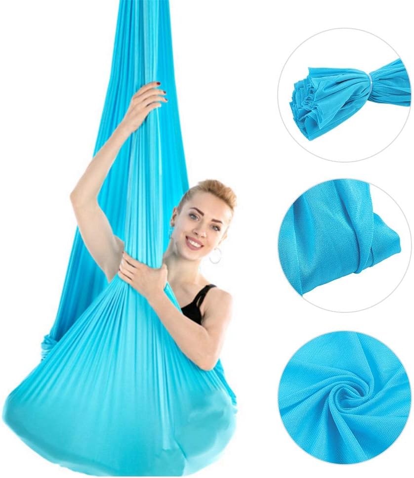 Tihebeyan 2.8m Durable Elastic Aerial Yoga Hammock Yoga Swing/Sling/Inversion Tool Fitness Training Accessory