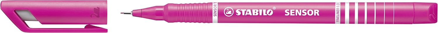STABILO SENSOR Fineliner - Assorted Colours, Wallet of 4, black, turquoise, pink, lilac, 1 count (Pack of 4) - Image 4