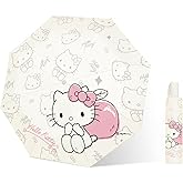 PARTY BUZZ Automatic Windproof Travel Umbrella, Waterproof UV Protection Folding Umbrella, Cartoon Portable Compact Umbrella Easy Auto Open, for Girls and Women