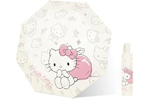 PARTY BUZZ Automatic Windproof Travel Umbrella, Waterproof UV Protection Folding Umbrella, Cartoon Portable Compact Umbrella Easy Auto Open, for Girls and Women