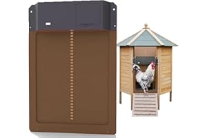 GIFANK Automatic Chicken Coop Door with Light Sensor Waterproof Chicken Door Opener Battery Operated Automatic Door for Chicken Run,Chicken Coop Accessories