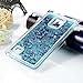 Note 4 Case,Galaxy Note 4 Case - Flowing Liquid Floating Bling Glitter Sparkle Stars Hard PC Cover Cute Creative Design Lightweight Ultra Slim-Fit Protective Cover by Badalink - Blue