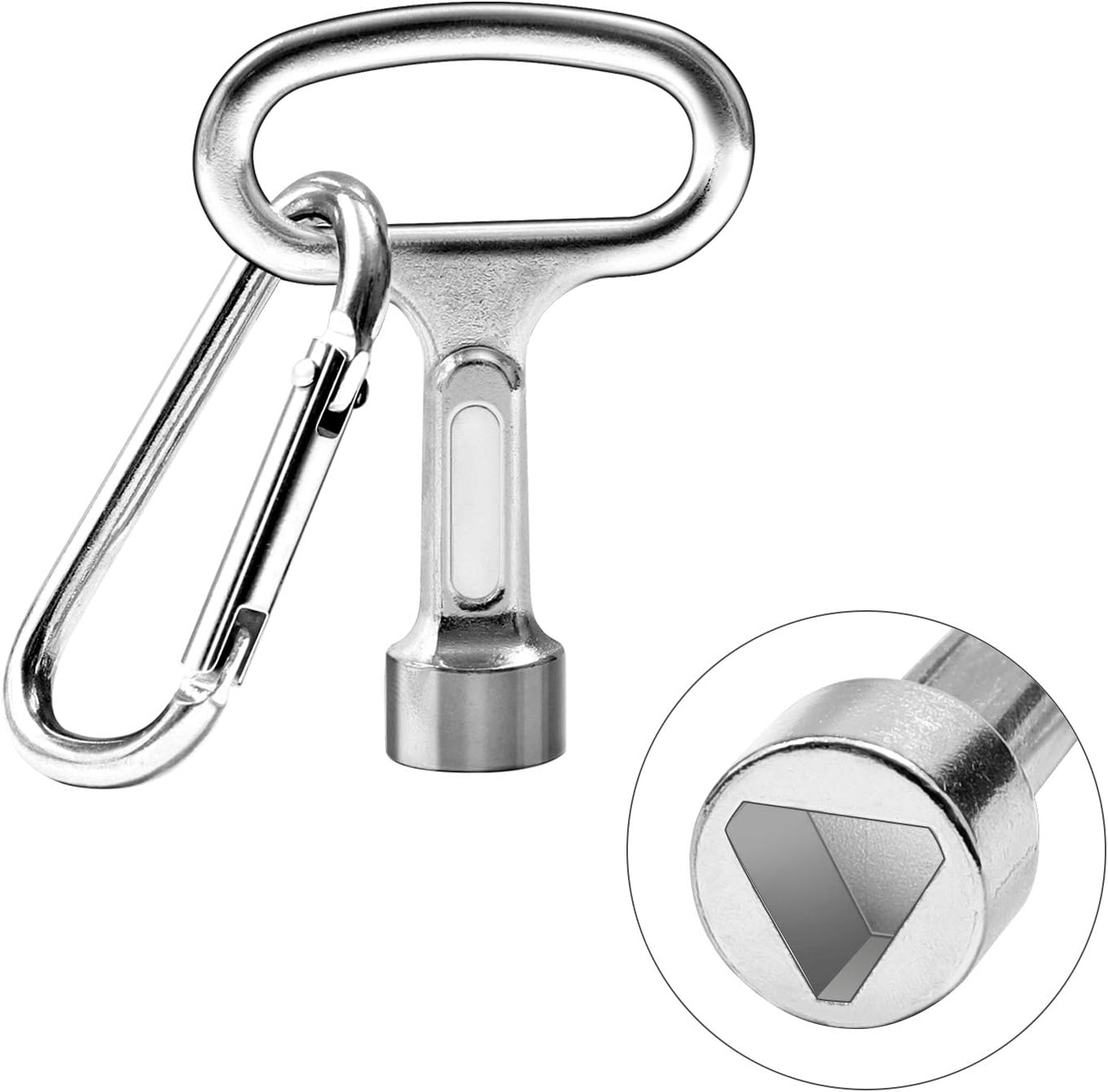 URATOT Meter Box Key Metal Triangular Keys with Carabiner for Gas Meter