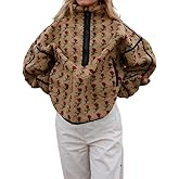chouyatou Women's Fall Winter Warm Faux Fur Sweatshirt Cute Floral Zip Up Turtleneck Sherpa Jacket
