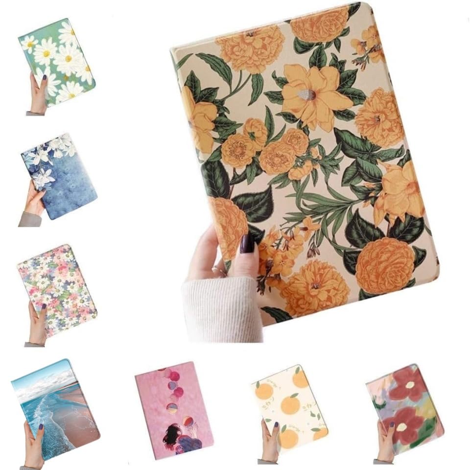 Floral Case for iPad Pro 11 inch 2022 Pro 11" 4th 3rd Generation 2nd Gen Case Flower Pattern Cute Slim Leather Folio Smart Cover with Pencil Holder Auto Sleep/Wake