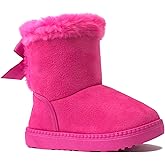 REDVOLUTION Kids Boots Toddler Girls Cute Butterfly Bow | PomPom PU leather Boot (Toddler/Small Kid)