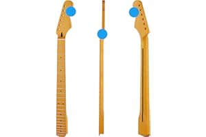 SURTIYCRII 22 Fret Canadian Maple Electric Guitar Neck, Yellowish Matte, Skunk Stripe Back Inlay,14" Radius of Fingerboard, Bone Nut