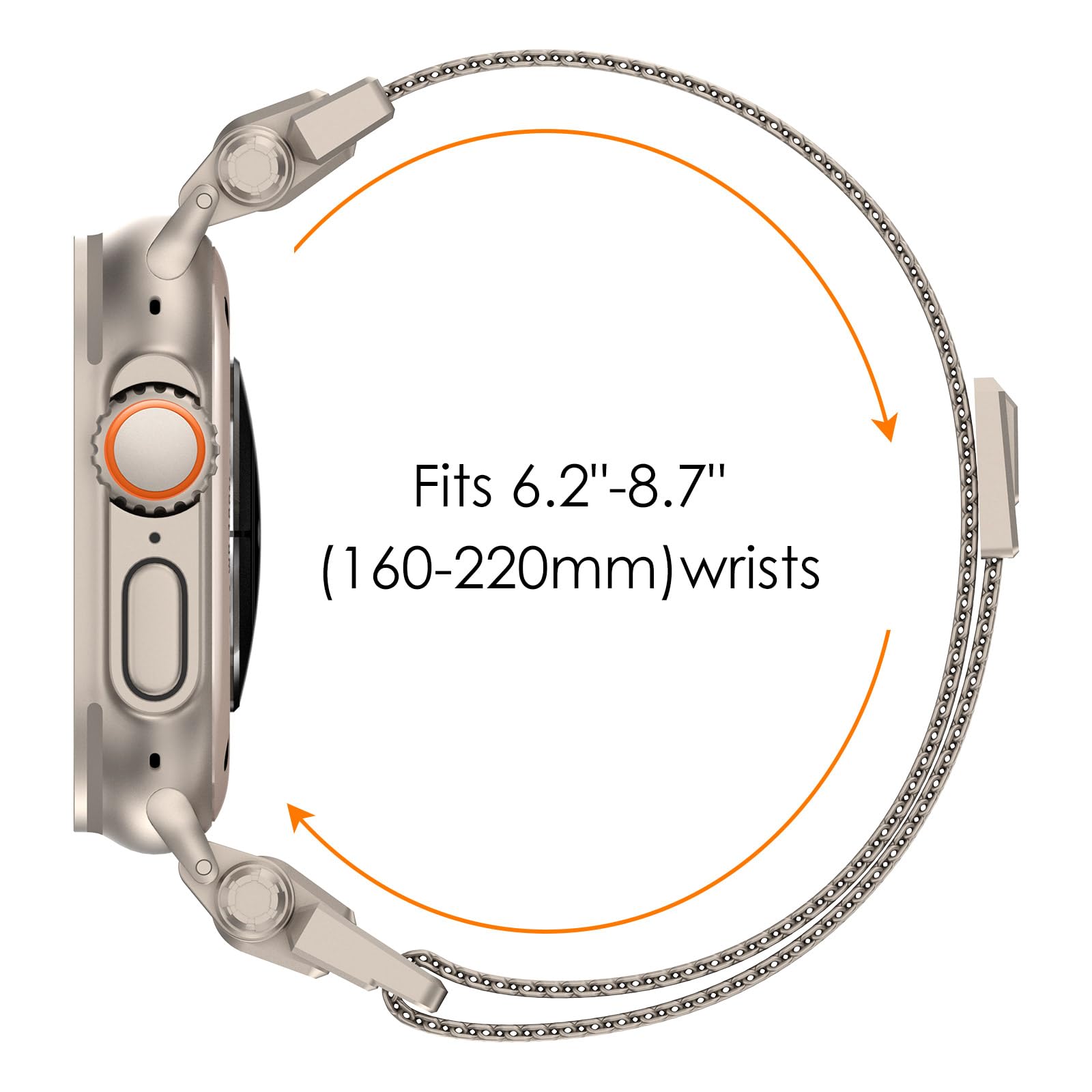 NewWays Metal Strap Compatible with Apple Watch Straps 49mm 46mm 45mm 44mm 42mm(Series 3 2 1),Milanese Magnetic Replacement Band for iWatch Ultra 3 2 1 Series 11 10 9 8 7 6 5 4 3 2 1 SE,Titanium