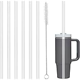 Aphohome 6PCS Tritan Replacement Straws Compatible for Stanley Adventure Quencher Travel Tumbler 40/30oz, Cuttable Reusable Straws with Cleaning Brush, BPA - Free, Easy - Clean & Durable