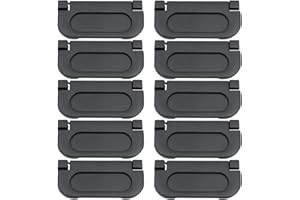 LC LICTOP 3 Inch Flush Pull Handles, Matte Black Recessed Furniture Handles with Screws, Hidden Cabinet Pull for Drawers, Sliding Doors & Wardrobes, 10Pcs
