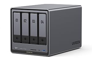 UGREEN NAS DXP4800 Plus 4-Bay Desktop NAS,Intel Pentium Gold 8505 5-Core CPU,8GB DDR5 RAM, Built-in 128G SSD for System, 1x10
