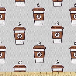 Ambesonne Espresso Grey Fabric by The