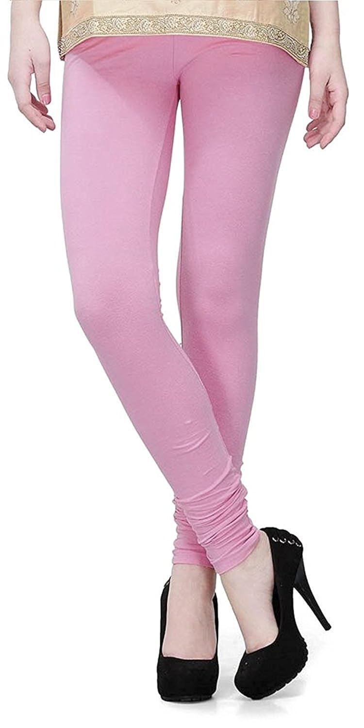 roop trading co women's cotton leggings (baby pink and skin)