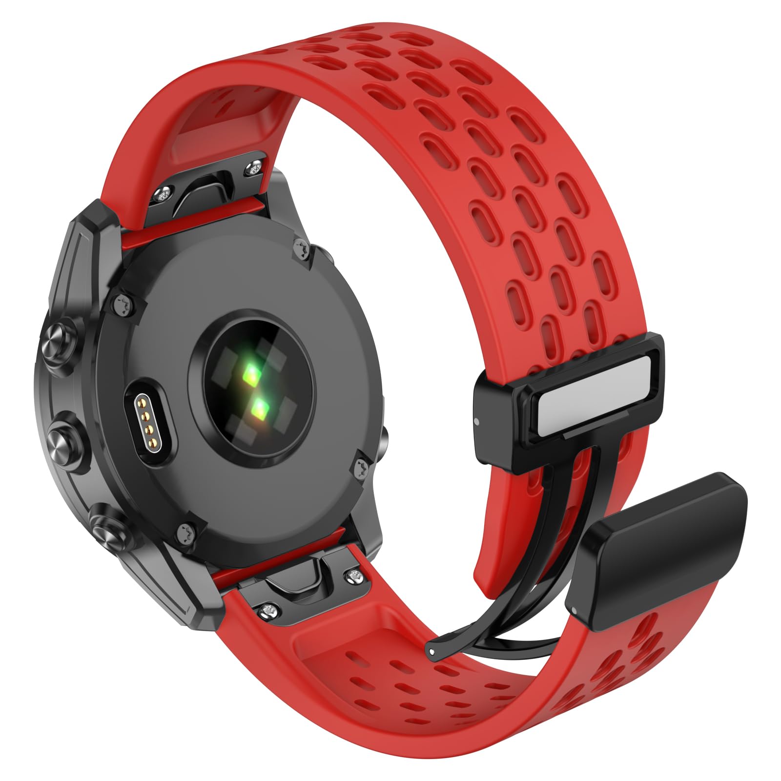 ISABAKE 22mm QuickFit Silicone Magnetic Band for Garmin Fenix 5/6/7, Forerunner 945, Approach S60 Smartwatch
