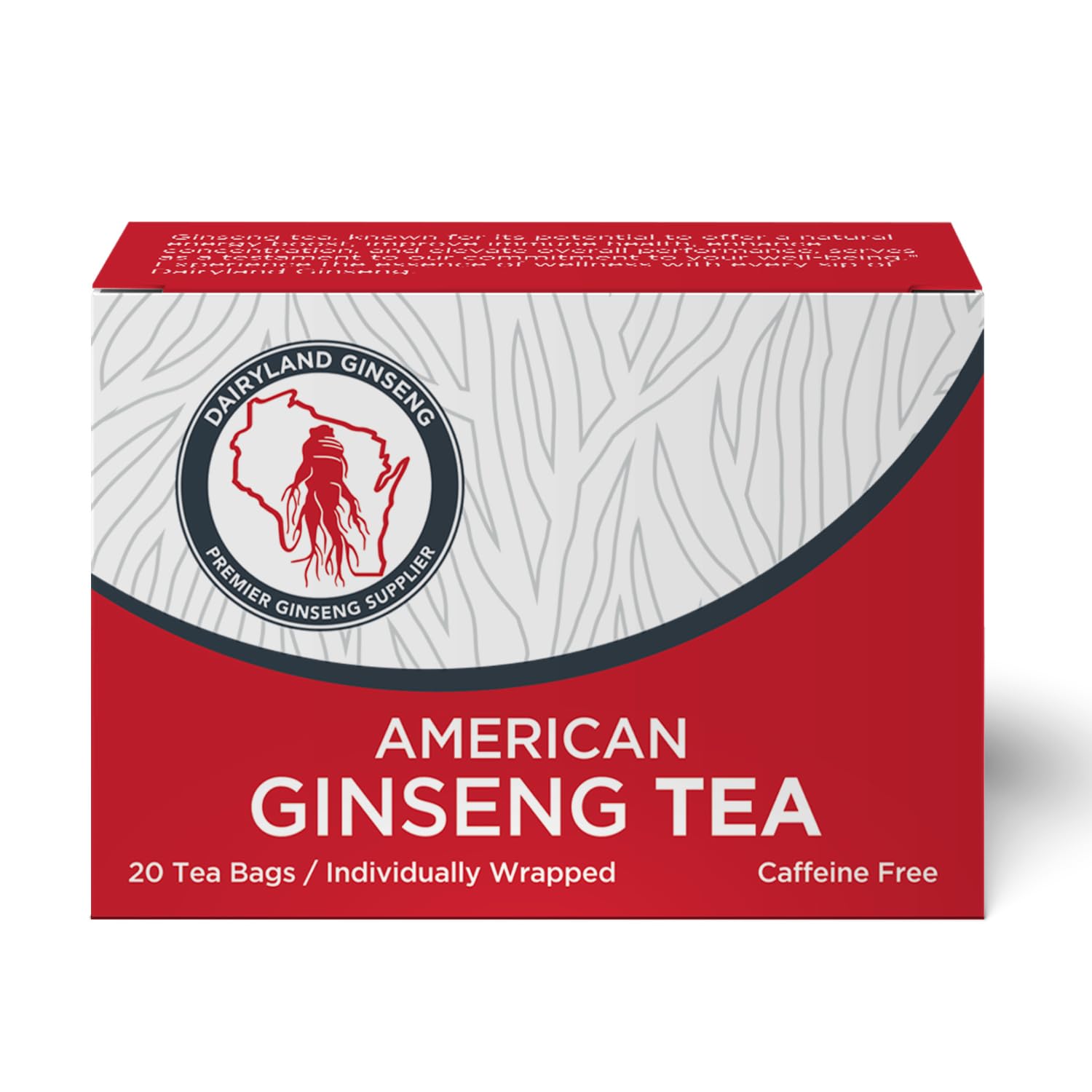 All Natural Pure American Ginseng Tea 美国人参茶 (20 CT) Potent Ground American Ginseng Root - No Fillers, Binders or Other Additives.