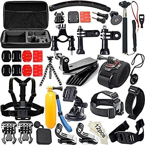 YFY 50-In-1 Basic Outdoor Sports Accessories Kit for GoPro Hero Cameras,SJ Cam, Xiaomi Yi,Sport Acion Camera
