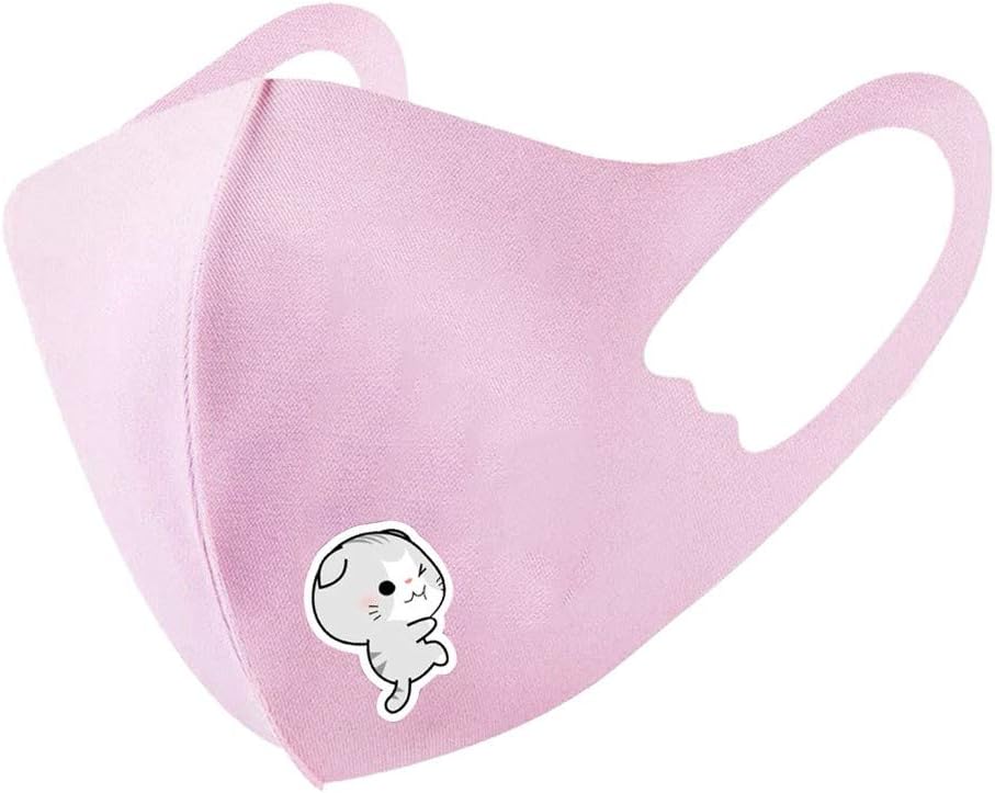 Maikouhai Kids Cotton Washable Dust Cover Adjustable Cartoon Bandanas for Boys Girls (Pink)