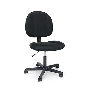 Essentials Swivel Upholstered Armless Task Chair - Ergonomic Computer/Office Chair, Black (ESS-3060)