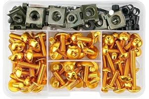 195PCS Motorcycle Windscreen Fairing Bolts Fastener Clip Screws Kit, for Kawasaki for Vulcan S 650 ZX10R KLX250