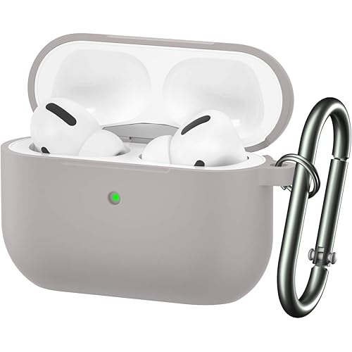 BRG for Airpods Pro Case,Soft Silicone Skin Cover Shock-Absorbing Protective Case with Keychain for Apple Airpods Pro [Front LED Visible]