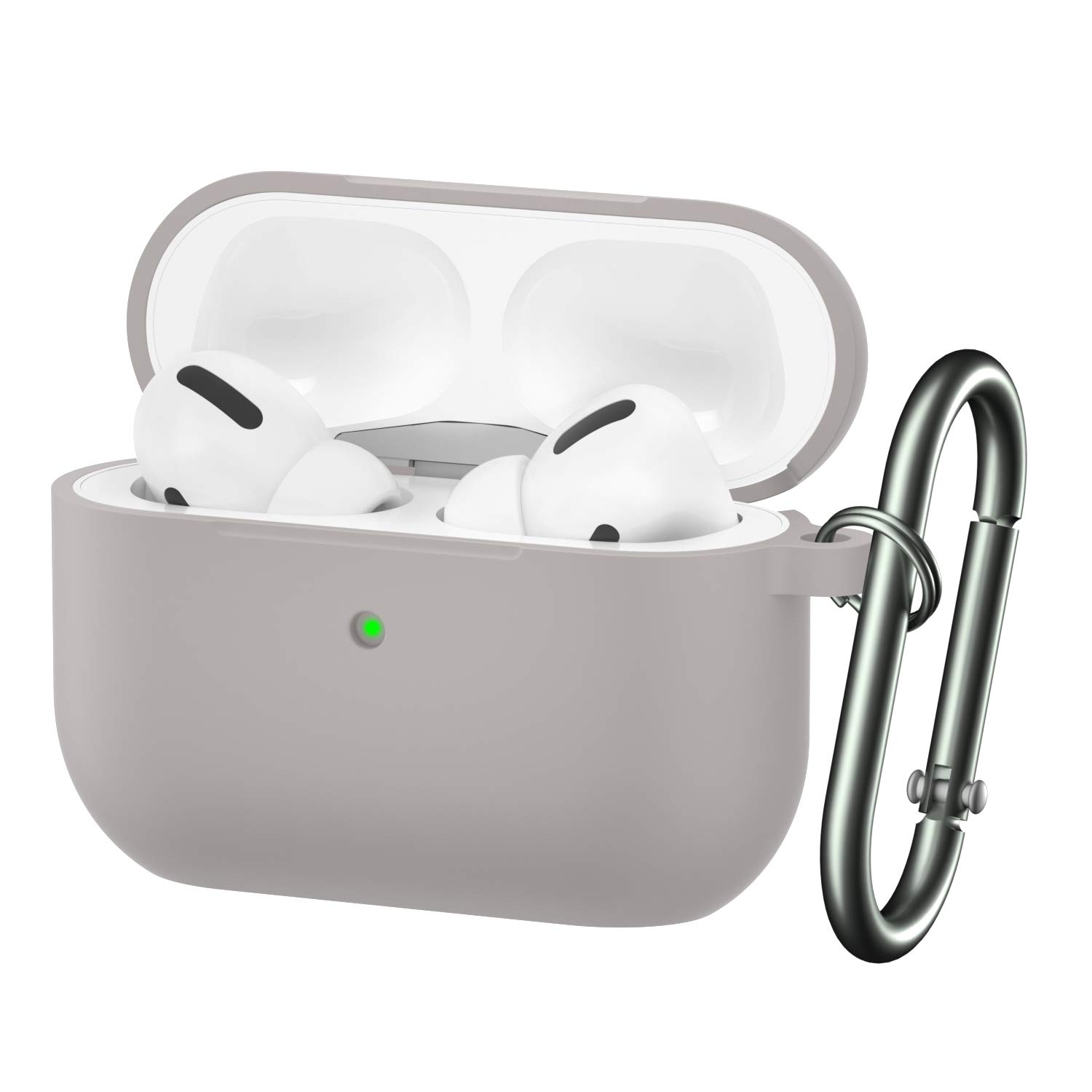 BRG for Airpods Pro Case,Soft Silicone Skin Cover Shock-Absorbing Protective Case with Keychain for Apple Airpods Pro [Front LED Visible]