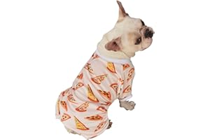 CuteBone Soft & Stretchy Dog Pajamas - Cozy Pet Jammies Breathable Jumpsuit for Small Dogs - All-Season Comfy Outfit Easy-On Pullover Design - Keeps Pets Warm & Comfortable P55L