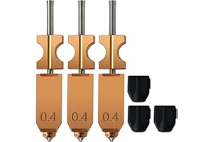 RugooSpink 3PK 0.4MM Upgrade Hotend for Falshforge AD5X Nozzle High Flow 32mm³/s High Speed Hardened Steel Quick Detachable Nozzle High Speed Print Head Replacement with Extra 3PK Silcone Sock