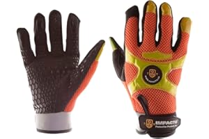 Impacto BGHIVIS20 Anti-Vibration High Visibility Mechanic's Air Glove, Orange/Black