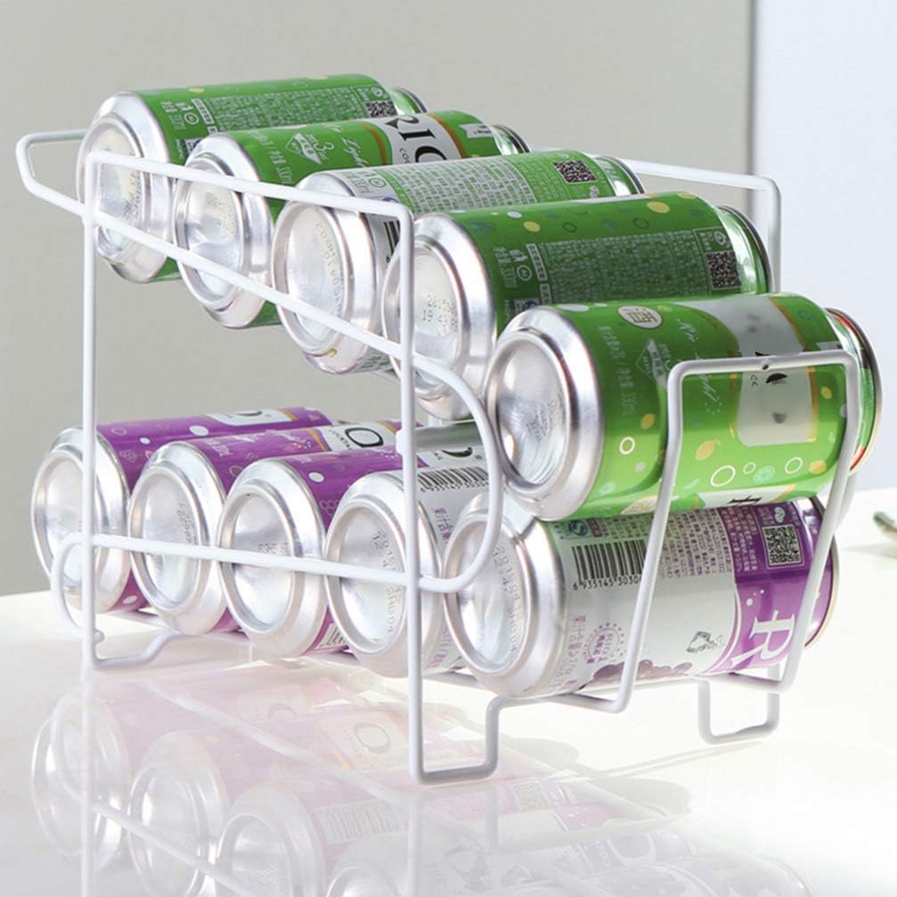 HEMOTON Refrigerator Soda Can Dispenser Beverage Holder Fridge Organizer Bins Can Rack Food Pantry Storage Holder for Kitchen Countertops 34.5x14.5x18.5 cm - Image 4