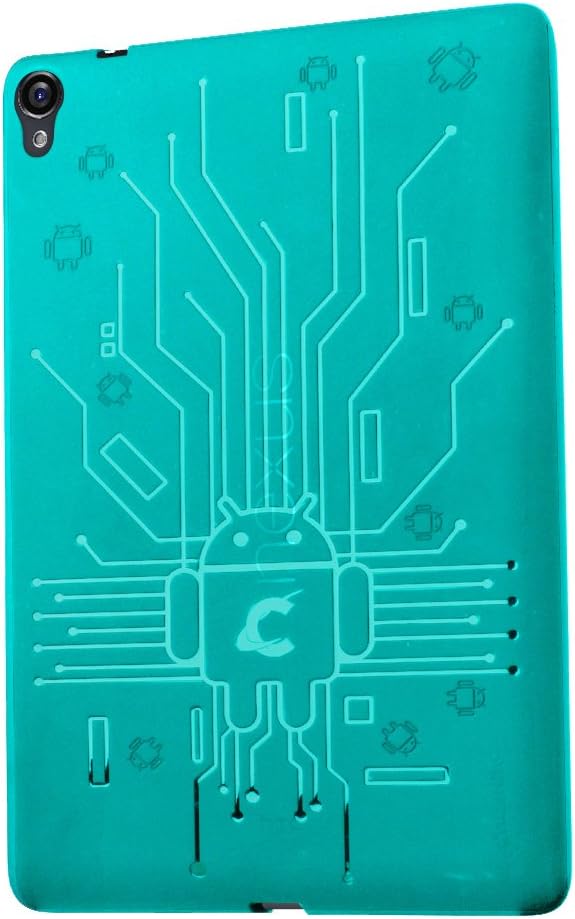 Google Nexus 9 Case, Cruzerlite Bugdroid Circuit TPU Case Compatible with HTC Google Nexus 9 - Teal