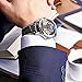 Vetoo 22mm Leather Watch Band Quick Release, Leather Watch Strap for Men Women, Black/Silver Buckle