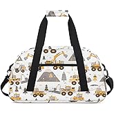 Cartoon Truck Kids Duffel Bag for Boys, Sports Gym Bag Overnight Travel Weekender Bag Lightweight Carry On Sleepovers Bag for School Practice Gymnastics