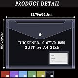 MerryNine Plastic Envelopes Wallets A4 30 Pack Colorful Document Folders view 2
