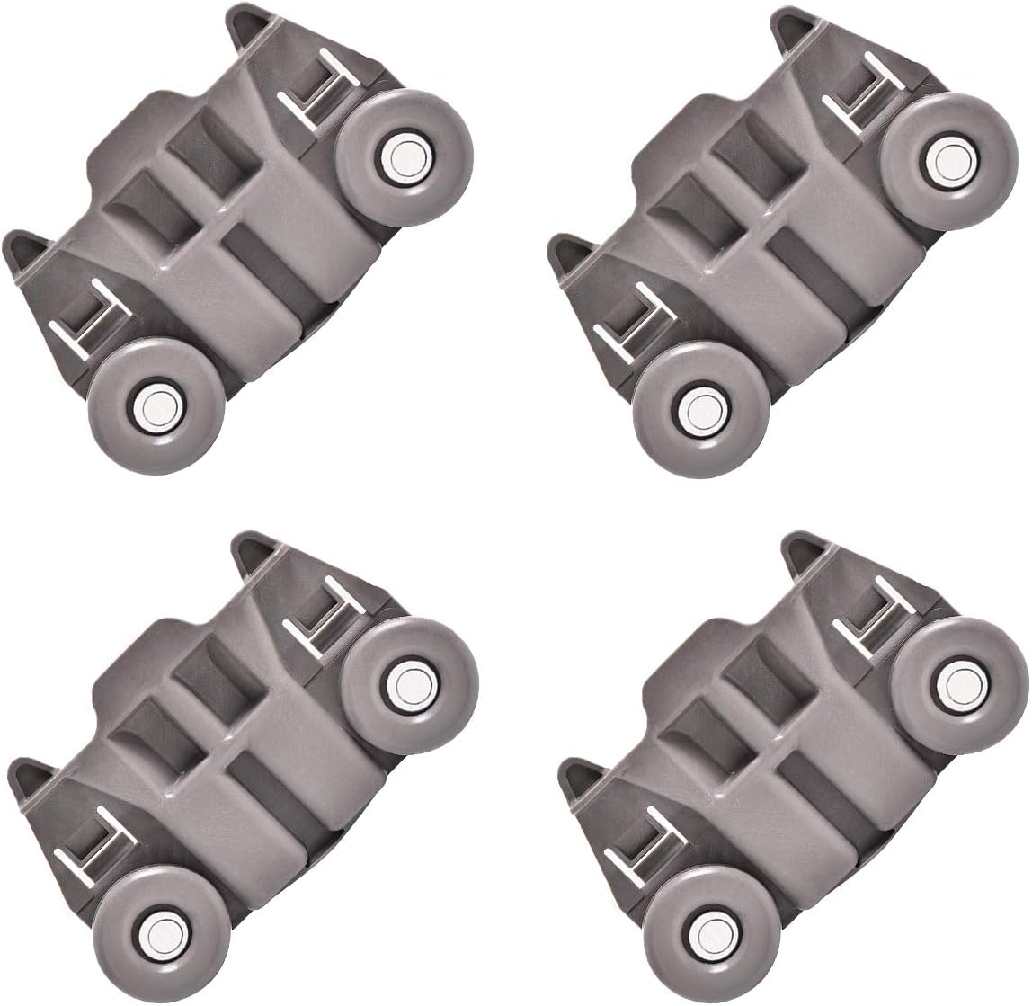 W10195417 [UPGRADED] Lower Dishwasher Wheel Replacement by SANJOIN [ Pack of 4 ], Exact Fit for Whirlpool Kenmore Dish Rack AP4538395, PS2579553, WPW10195417, Enhanced Durability with Steel Screws