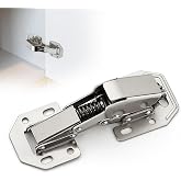 Ravinte Hidden Cabinet Hinges, Concealed Cabinet Hinges Soft Close, 2 Pack | Surface Mount Design, 90 Degree, No Pre-Drilled Door Setup, For Kitchen Cabinets, Cupboard Doors, Concealed Hardware Updates