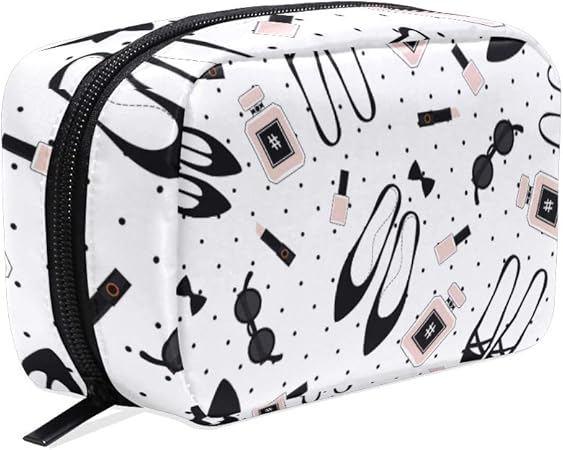 Amazon Vinisath 化粧ポーチ シームレスなファッションアクセサリーパターンかわいいイラスト ミニ ポーチ 可愛おしゃれ コスメポーチ 軽量 旅行 化粧バッグ ポーチ 収納 大容量 Vinisath 化粧ポーチ 通販