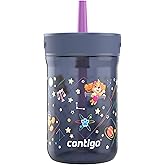 Contigo Kids Leighton Spill-Proof Paw Patrol Tumbler with Straw, 14oz, Space Zodiac, Purple
