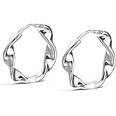 Rose Gold Earrings Small Hoop Earrings For Women 18k Rose Gold Plated 925 Sterling Silver Mini Huggie Earring 12mm